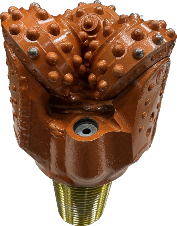 Tricone rock bit with tungsten-carbide inserts and an API Reg pin thread