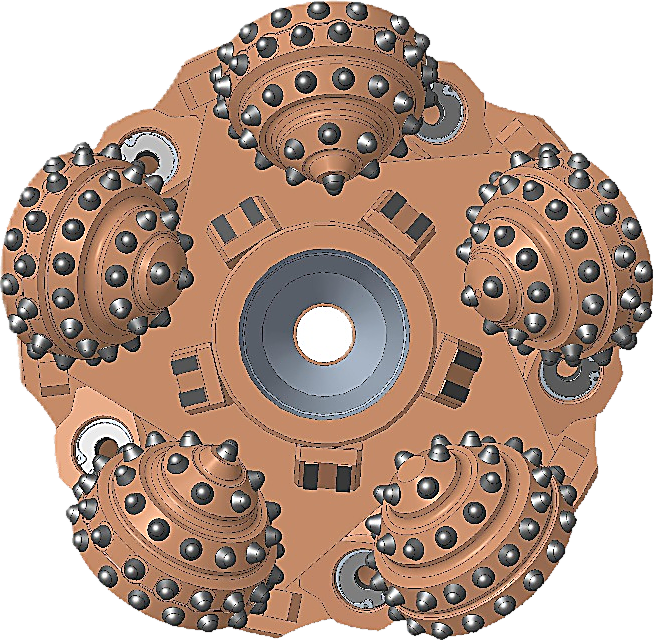 Hole opener 14″ seen from the front